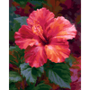Koraalrode hibiscus - Diamond Painting
