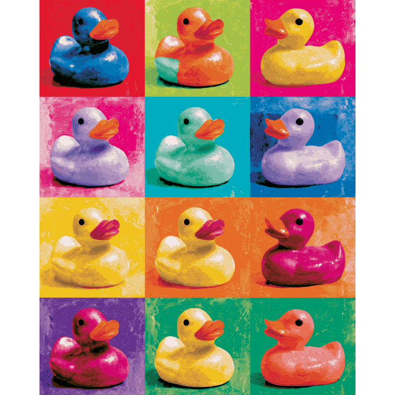Pop-art eenden - Diamond Painting