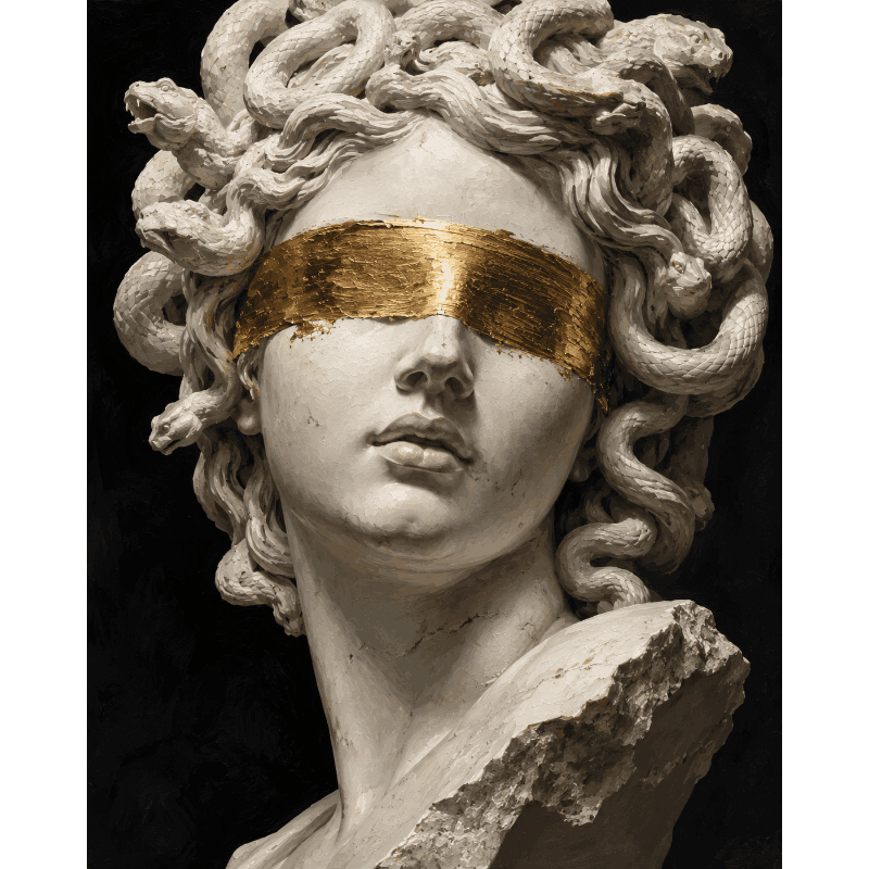Geblinddoekte Medusa - Diamond Painting