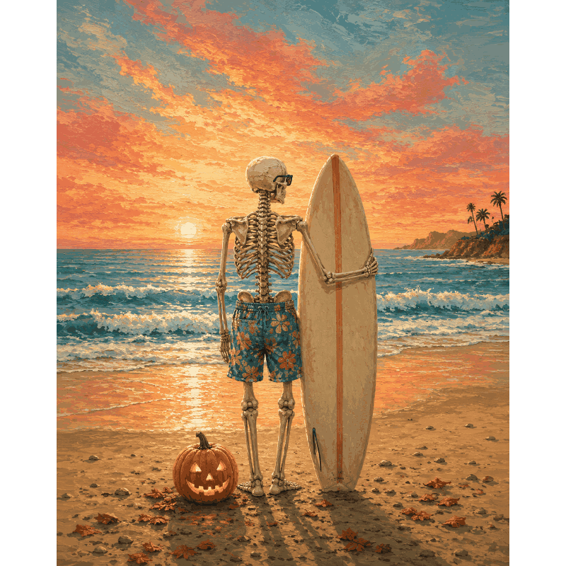 Strand skelet - Diamond Painting