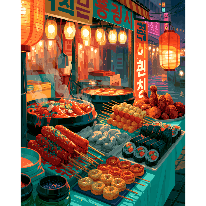 Koreaans streetfood - Diamond Painting