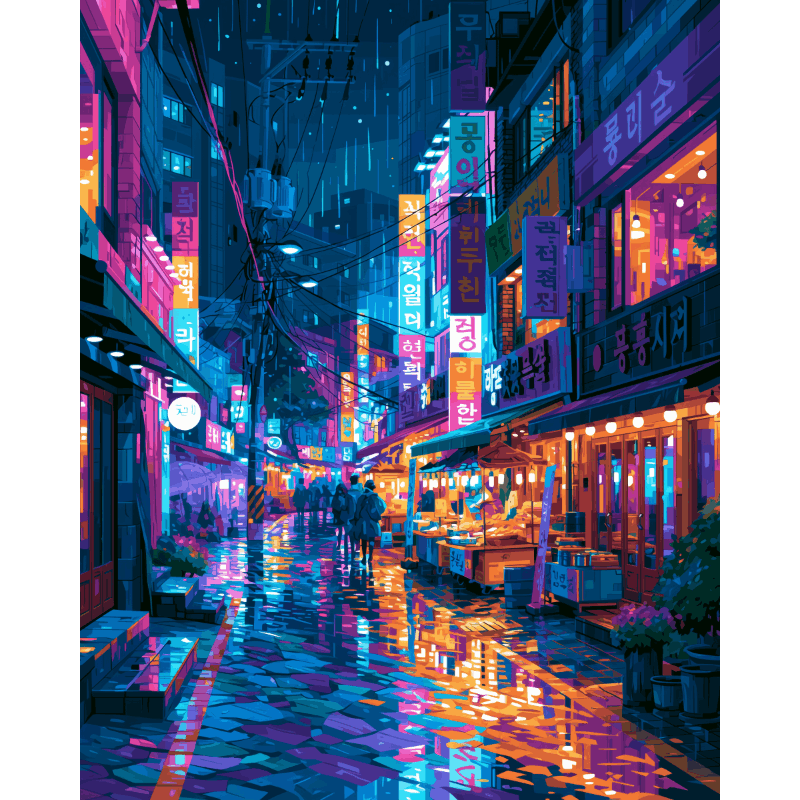 Elektrische nacht - Diamond Painting