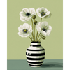 Witte bloemen - Diamond Painting