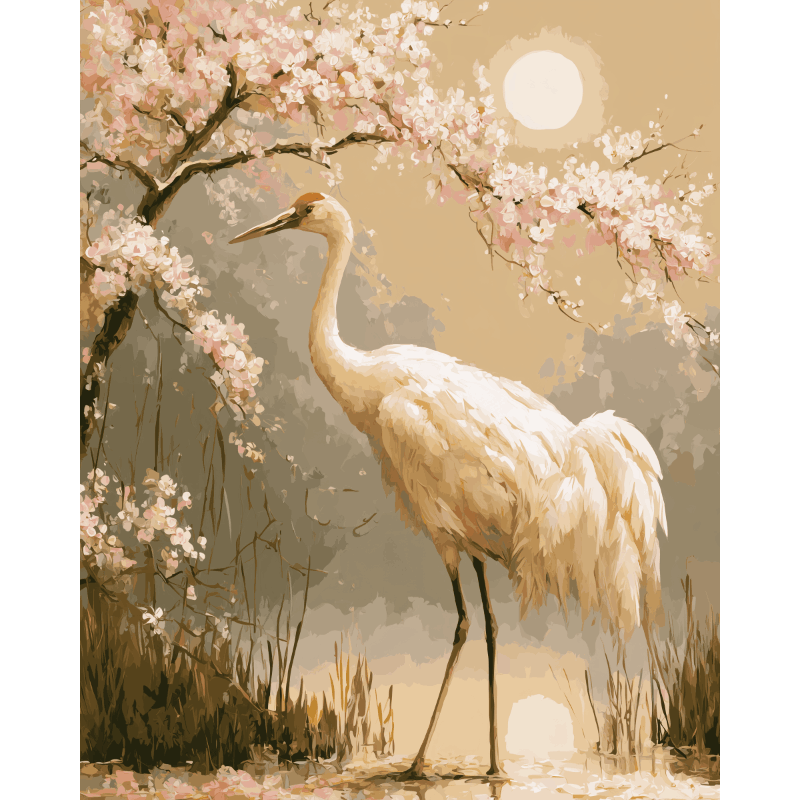 Sierlijke kraanvogel - Diamond Painting