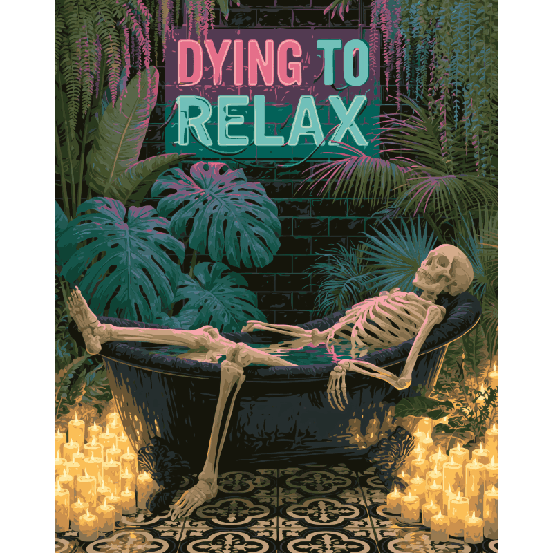 Chillen tot de dood - Diamond Painting