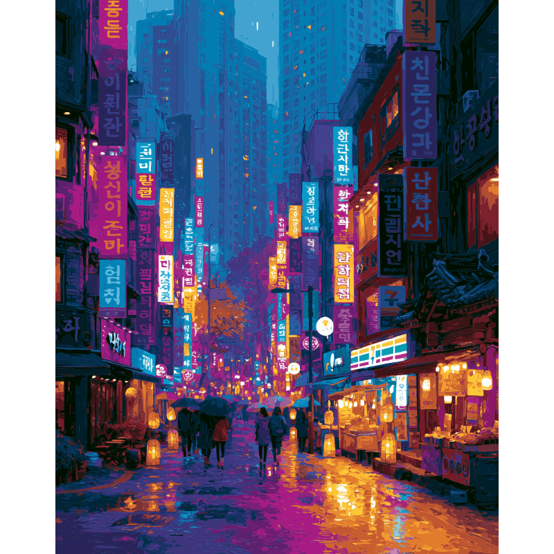 Neon Seoul - Diamond Painting