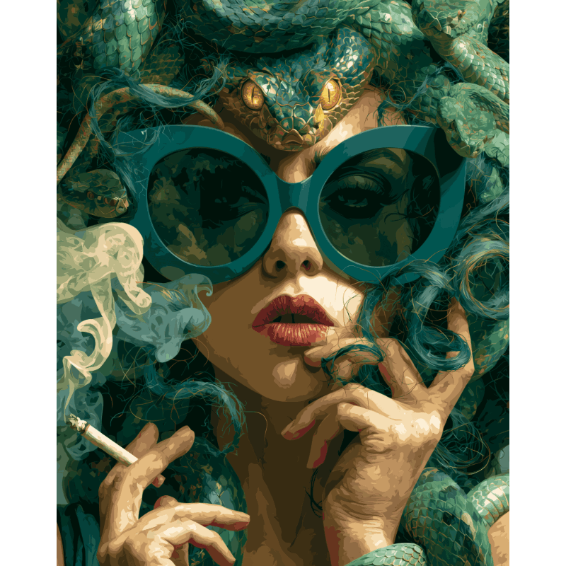 Smaragden Medusa - Diamond Painting