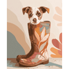 Puppy in een laars - Diamond Painting
