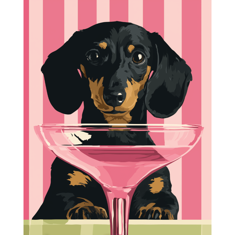 Cocktailhond - Diamond Painting