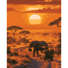 Safari zonsondergang - Diamond Painting