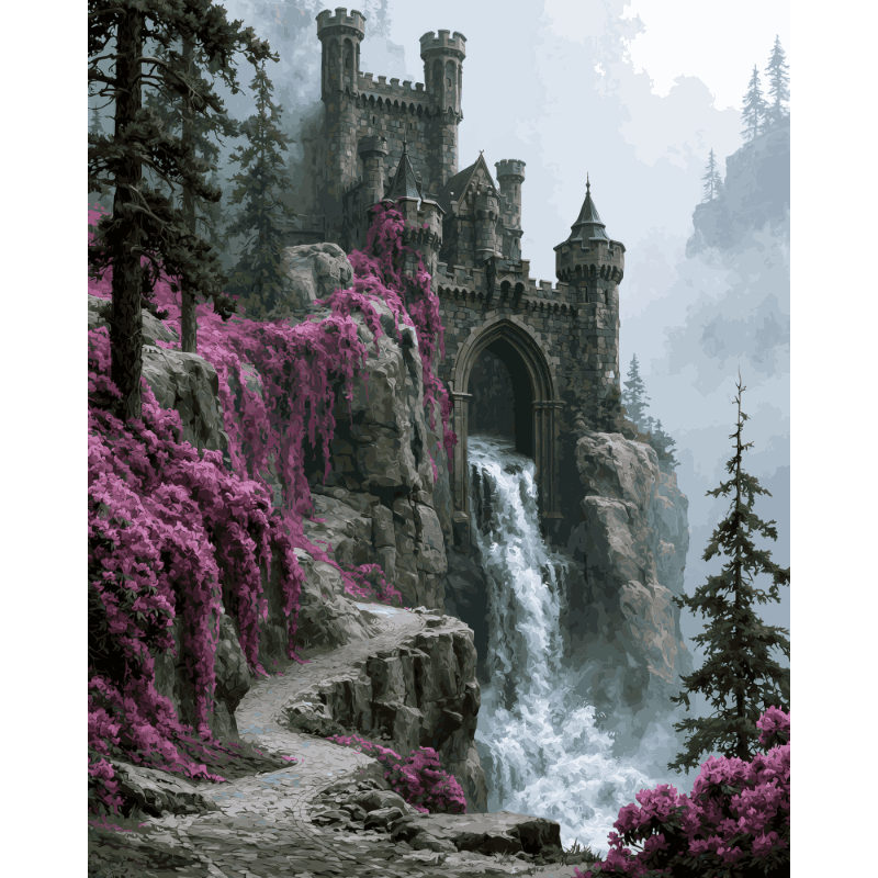 Waterval burcht - Diamond Painting
