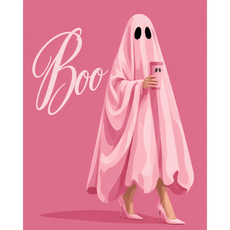 Roze boo - Diamond Painting