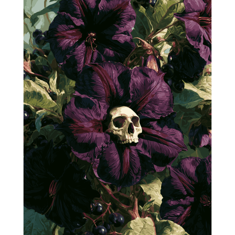 Gotische nachtschade bloem - Diamond Painting