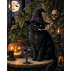 Halloween chagrijnige kat - Diamond Painting