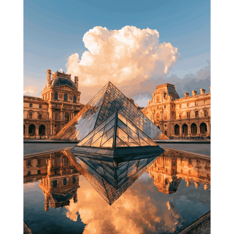 Louvre gloed - Diamond Painting