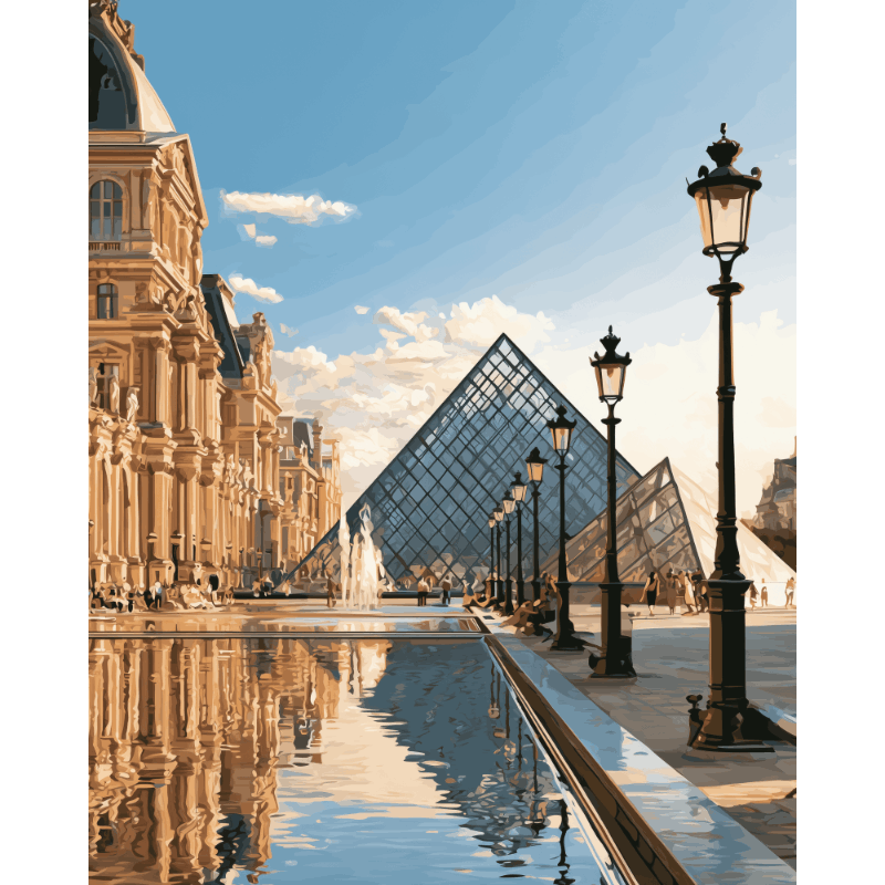 Louvre wandeling - Diamond Painting