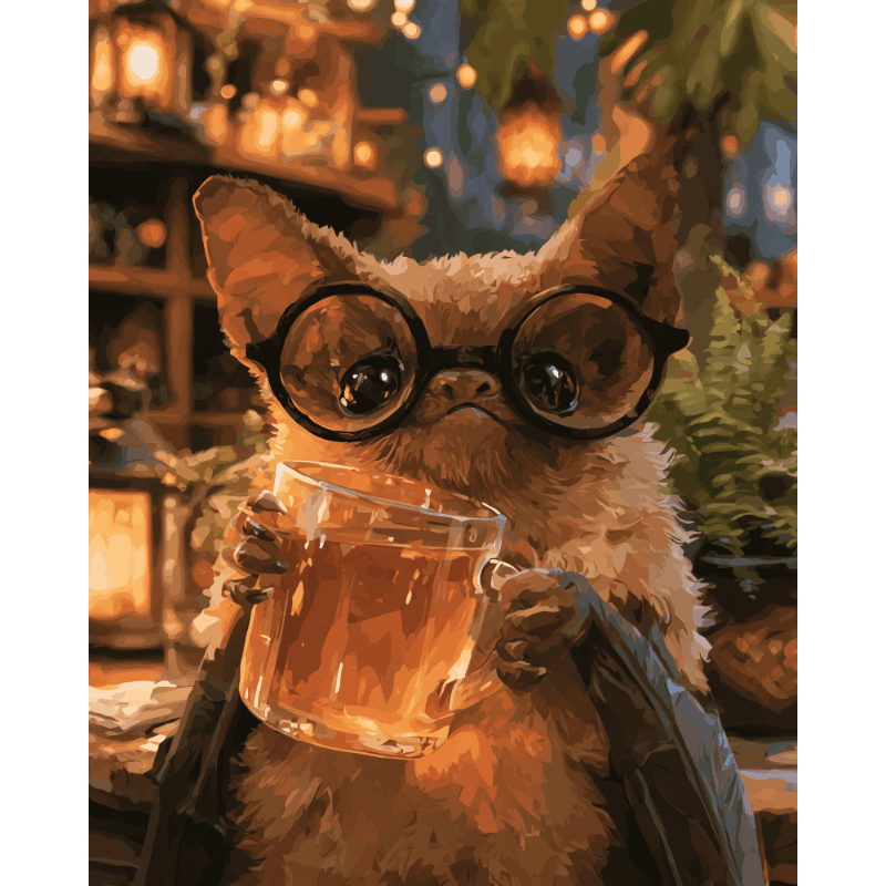Nerdy vleermuis - Diamond Painting