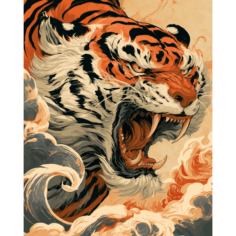 Krachtige tijger - Diamond Painting