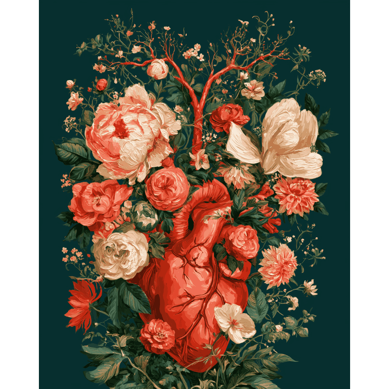 Het bloemenhart - Diamond Painting