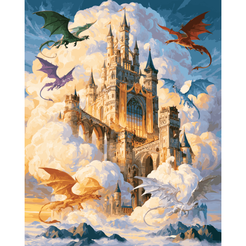 Kasteel van draken - Diamond Painting