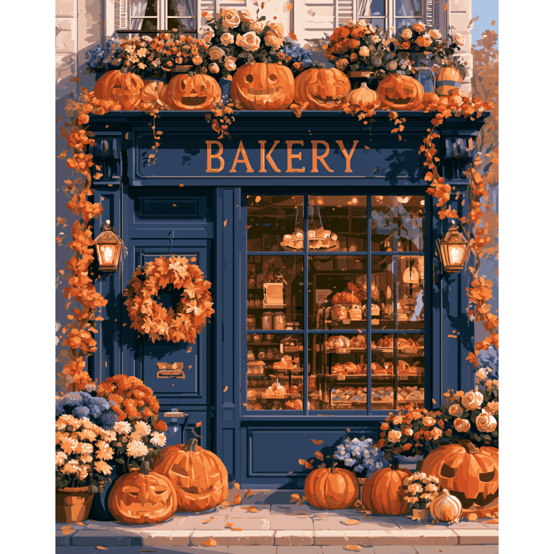 De Halloween bakkerij - Diamond Painting