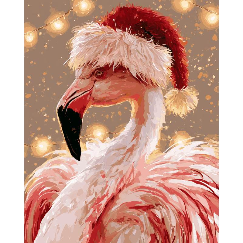 Feestelijke flamingo - Diamond Painting
