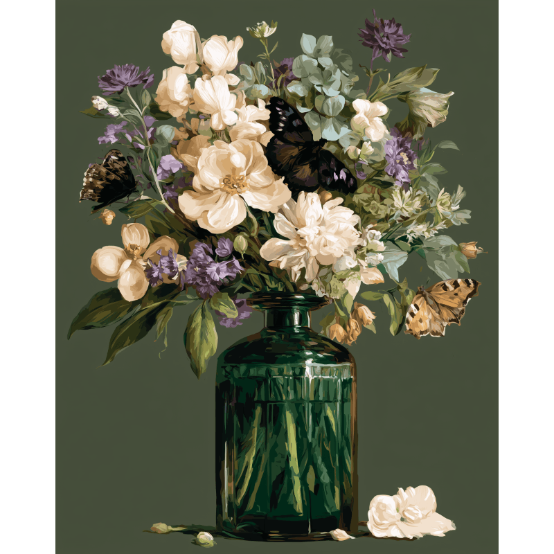 Het smaragden boeket - Diamond Painting