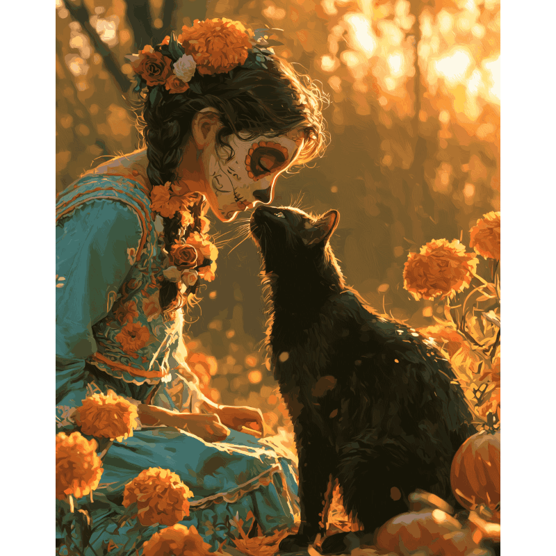 Día de los Muertos kat - Diamond Painting