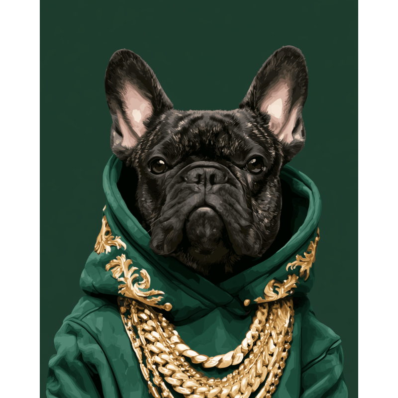 Knappe Franse buldog - Diamond Painting