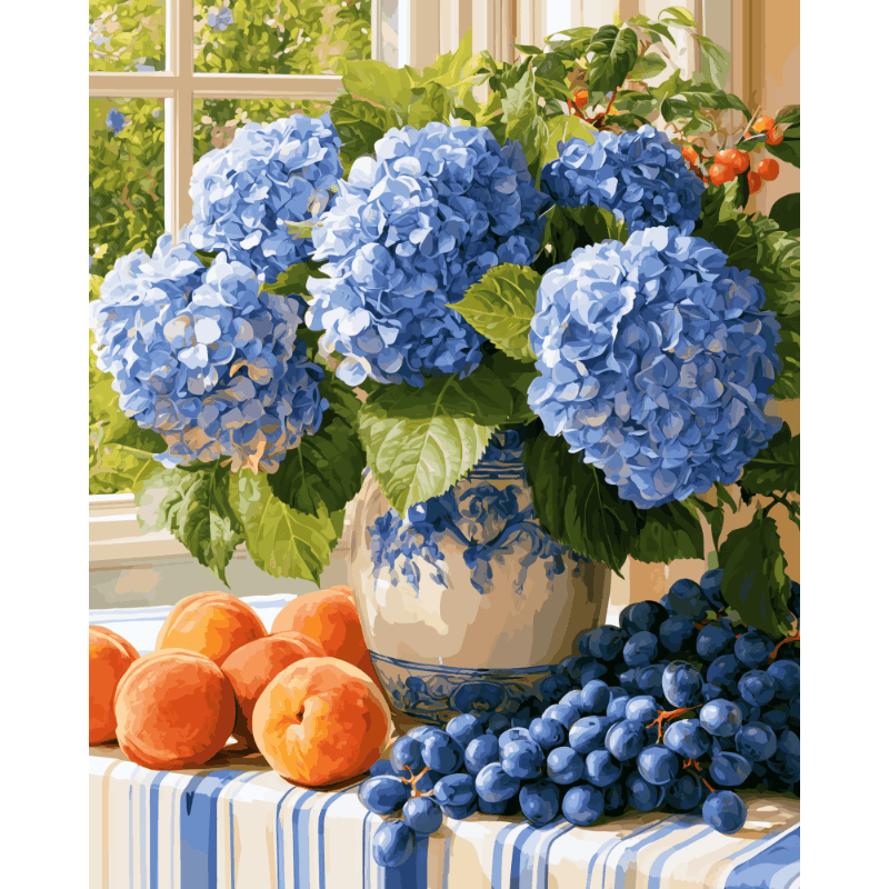 Hortensia hemel - Diamond Painting