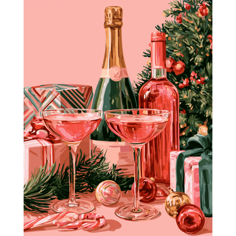 Rosé Christmas - Diamond Painting