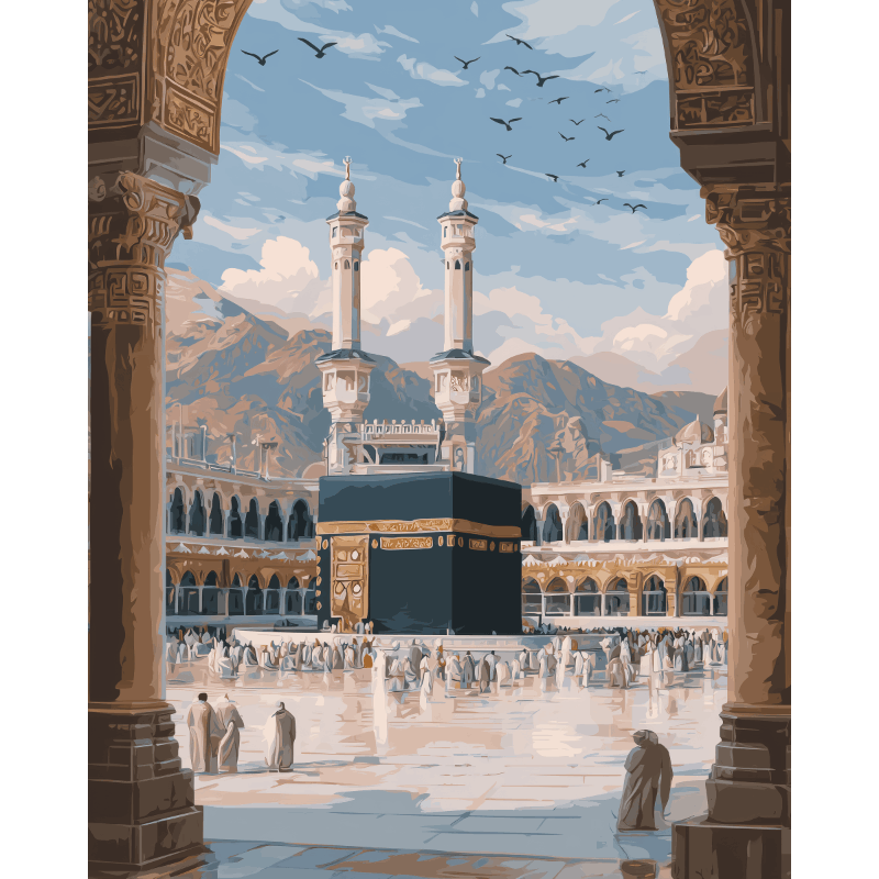 Richting de Kaaba - Diamond Painting