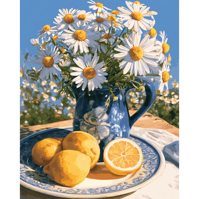 Zonnige madeliefjes - Diamond Painting