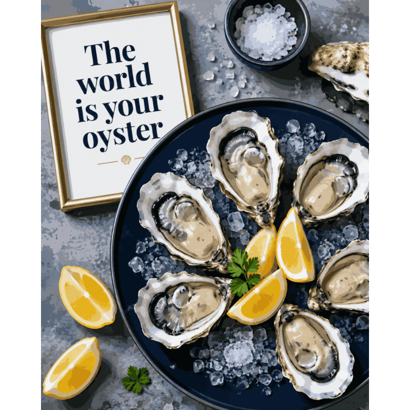 De wereld is jouw oester - Diamond Painting