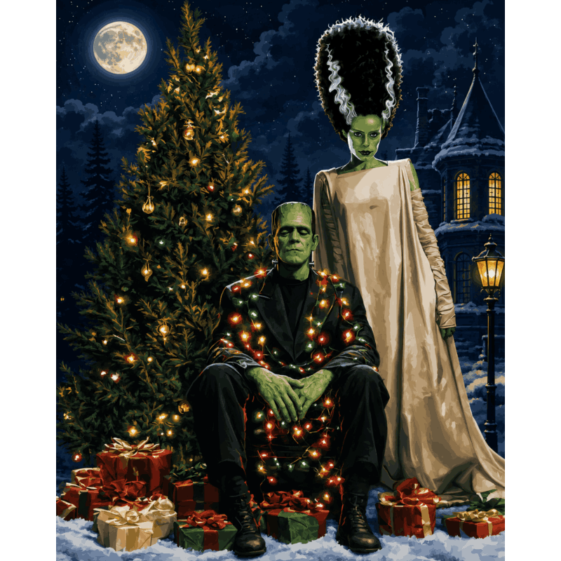 Monsters kerstnacht - Diamond Painting