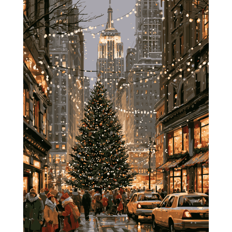 NYC kerstverlichting - Diamond Painting