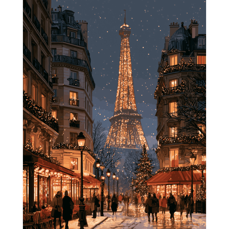 Parijse kerstnacht - Diamond Painting