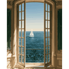 Zeilboot raamuitzicht - Diamond Painting