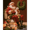 Kerstman op het toilet - Diamond Painting
