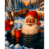 Kerstman jacuzzi - Diamond Painting