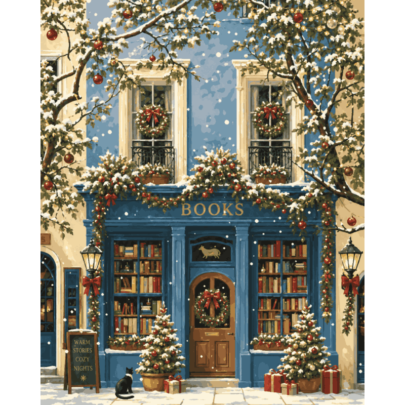 De kerstboekwinkel - Diamond Painting
