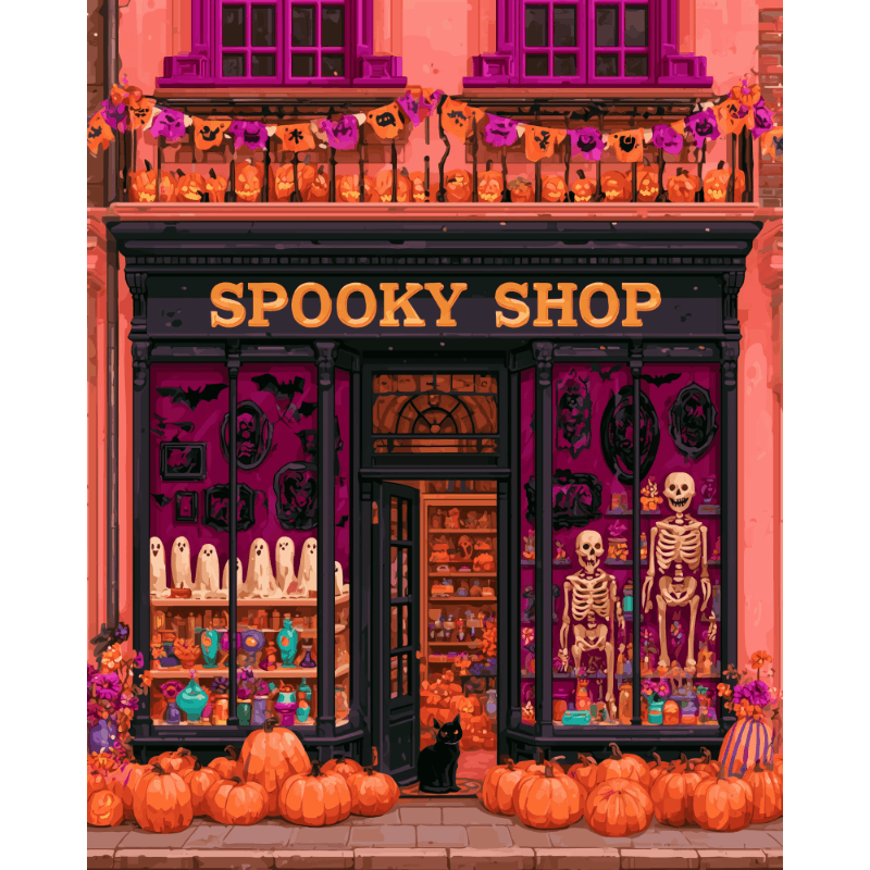 De spookachtige winkel - Diamond Painting