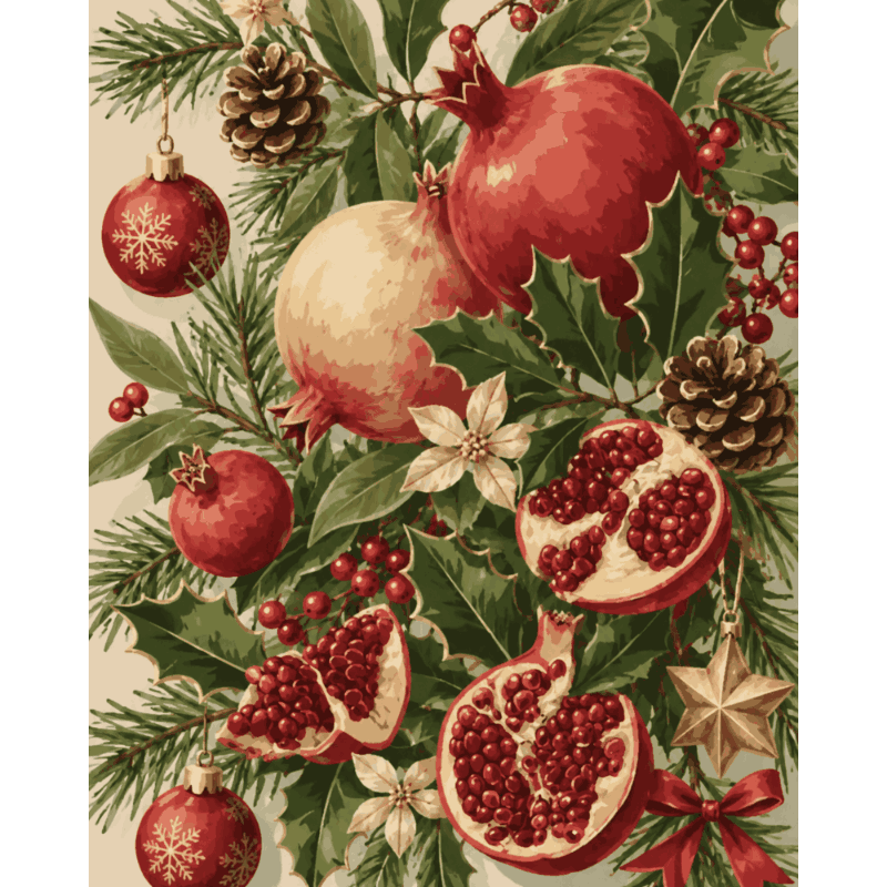 Winter granaatappels - Diamond Painting