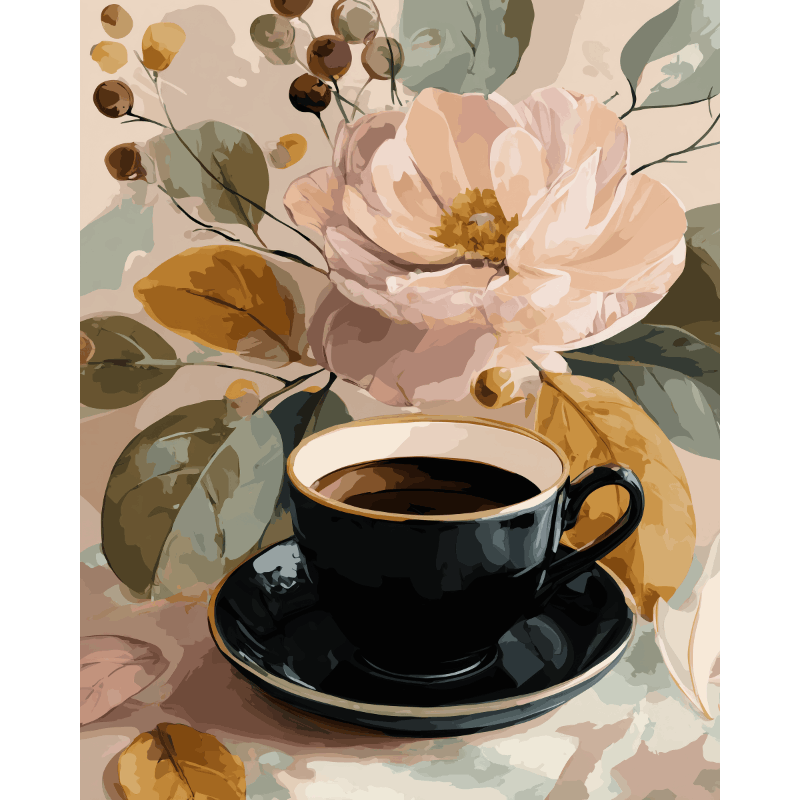 Zwarte kop koffie - Diamond Painting