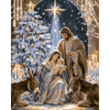 Kerststal in blauw - Diamond Painting