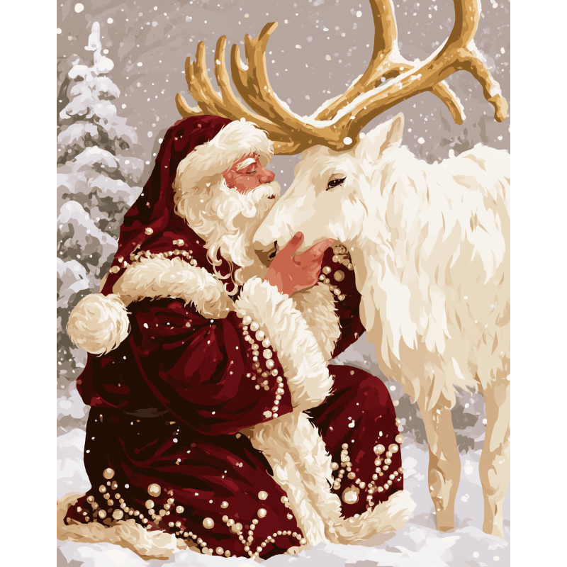 Kerstman omhelzing - Diamond Painting