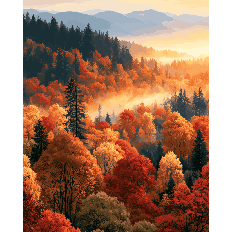 Herfstbladerdak - Diamond Painting