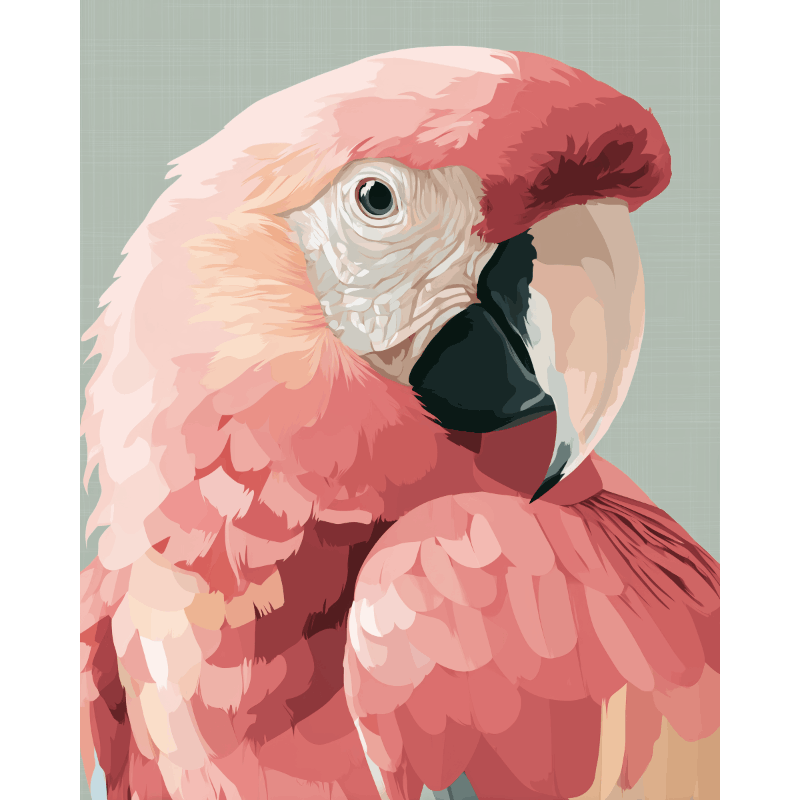 Roze ara - Diamond Painting