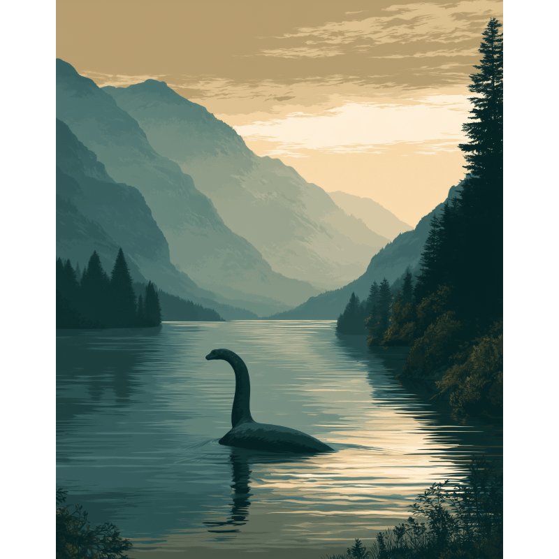 Loch Ness legende - Diamond Painting