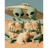 Aliens en kittens - Diamond Painting